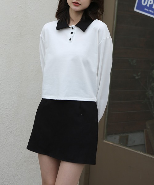 MAISON DE THERESE(メゾン ド テレーズ)の「長袖 無地ポロシャツ(ポロシャツ・レディース・ホワイト・X-LARGE/MEDIUM/SMALL/LARGE)」の12枚目の写真