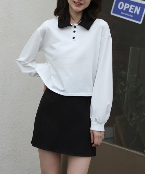 MAISON DE THERESE(メゾン ド テレーズ)の「長袖 無地ポロシャツ(ポロシャツ・レディース・ホワイト・X-LARGE/MEDIUM/SMALL/LARGE)」の13枚目の写真