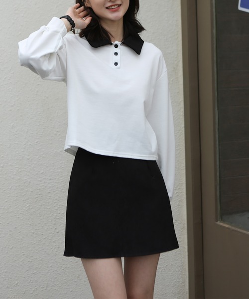 MAISON DE THERESE(メゾン ド テレーズ)の「長袖 無地ポロシャツ(ポロシャツ・レディース・ホワイト・X-LARGE/MEDIUM/SMALL/LARGE)」の14枚目の写真