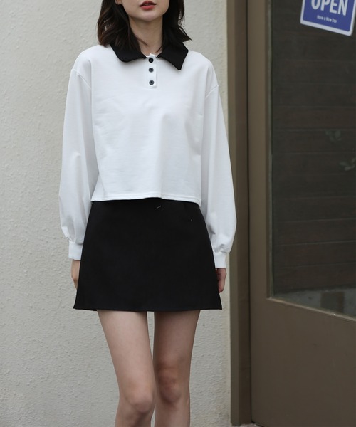 MAISON DE THERESE(メゾン ド テレーズ)の「長袖 無地ポロシャツ(ポロシャツ・レディース・ホワイト・X-LARGE/MEDIUM/SMALL/LARGE)」の15枚目の写真
