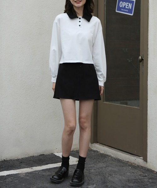 MAISON DE THERESE(メゾン ド テレーズ)の「長袖 無地ポロシャツ(ポロシャツ・レディース・ホワイト・X-LARGE/MEDIUM/SMALL/LARGE)」の16枚目の写真