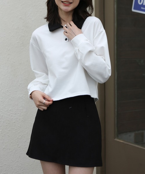 MAISON DE THERESE(メゾン ド テレーズ)の「長袖 無地ポロシャツ(ポロシャツ・レディース・ホワイト・X-LARGE/MEDIUM/SMALL/LARGE)」の18枚目の写真