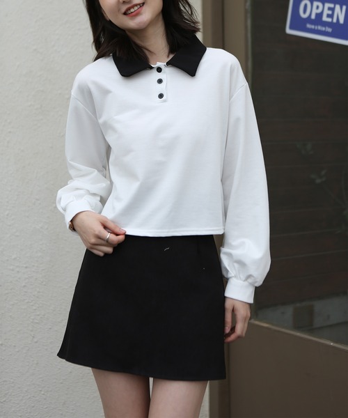 MAISON DE THERESE(メゾン ド テレーズ)の「長袖 無地ポロシャツ(ポロシャツ・レディース・ホワイト・X-LARGE/MEDIUM/SMALL/LARGE)」の19枚目の写真