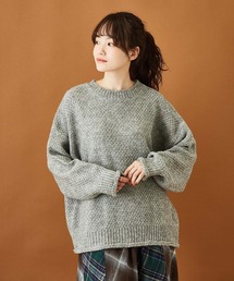 CUBE SUGAR（キューブシュガー）の「モヘアタッチニット鹿の子編みプルオーバーセーター（ニット/セーター）」