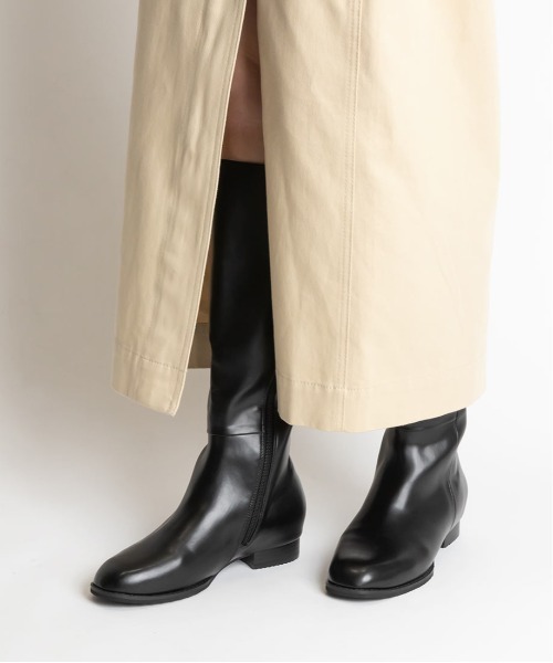 RANDA（ランダ）の「ストレスフリー/晴雨兼用 ソフト ローヒールロングブーツ（ブーツ・レディース・ブラック/ダークブラウン・S/M/L/LL）」の8枚目の写真