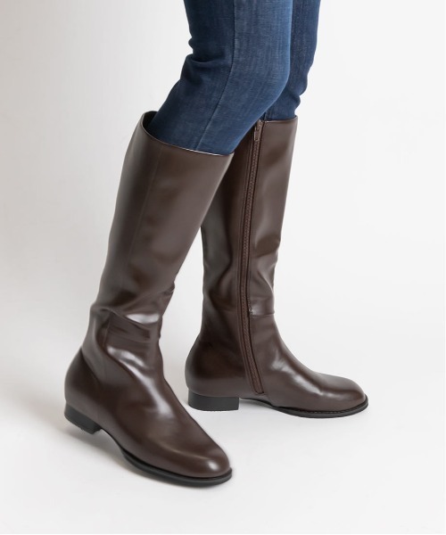 RANDA（ランダ）の「ストレスフリー/晴雨兼用 ソフト ローヒールロングブーツ（ブーツ・レディース・ブラック/ダークブラウン・S/M/L/LL）」の13枚目の写真
