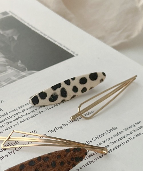 ⓝⓔⓦ【ダルメシアン柄シフォン】ベビーヘアクリップ キッズヘア