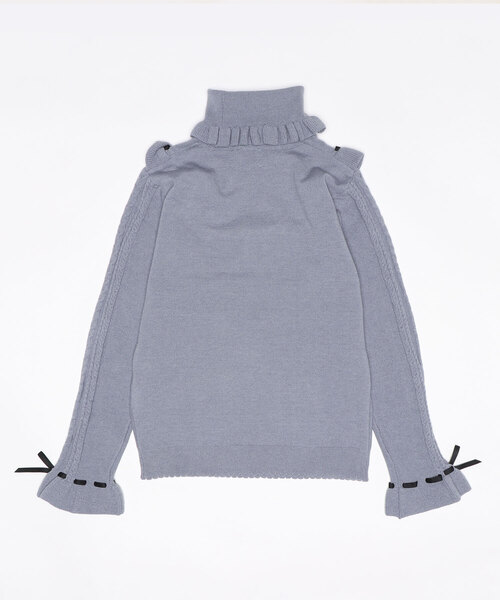axes femme（アクシーズファム）の「ヨークリボンフリルニットＰＯ（ニット/セーター・キッズ・ブルーグレー/モカ・XXX-LARGE/XX-LARGE/X-LARGE）」の3枚目の写真