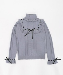 ヨークリボンフリルニットＰＯ