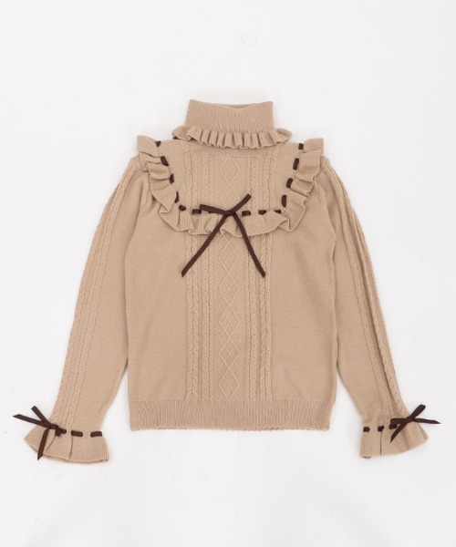 axes femme（アクシーズファム）の「ヨークリボンフリルニットＰＯ（ニット/セーター・キッズ・ブルーグレー/モカ・XXX-LARGE/XX-LARGE/X-LARGE）」の16枚目の写真