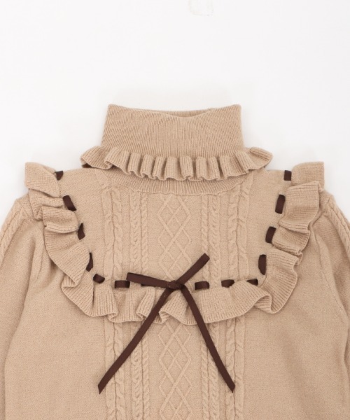 axes femme（アクシーズファム）の「ヨークリボンフリルニットＰＯ（ニット/セーター・キッズ・ブルーグレー/モカ・XXX-LARGE/XX-LARGE/X-LARGE）」の18枚目の写真