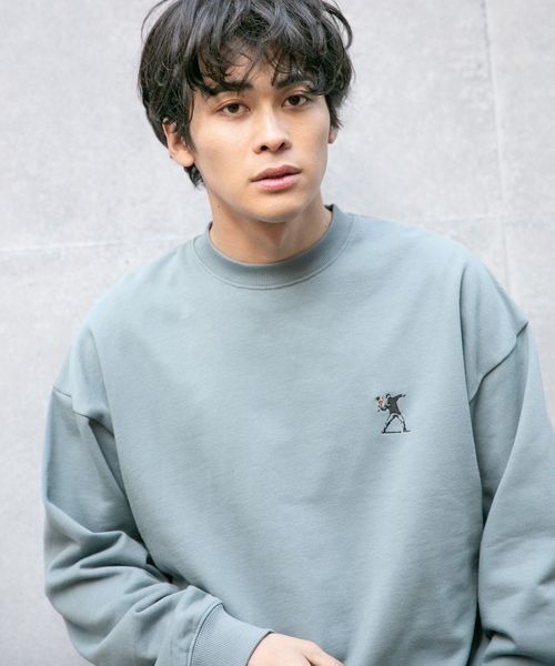 LOWRYS FARM(ローリーズファーム)の「BRANDALISEDコラボバンクシー2 261809(スウェット・メンズ・パープル/グレー/ブルー/グリーン・MEDIUM/LARGE)」の4枚目の写真