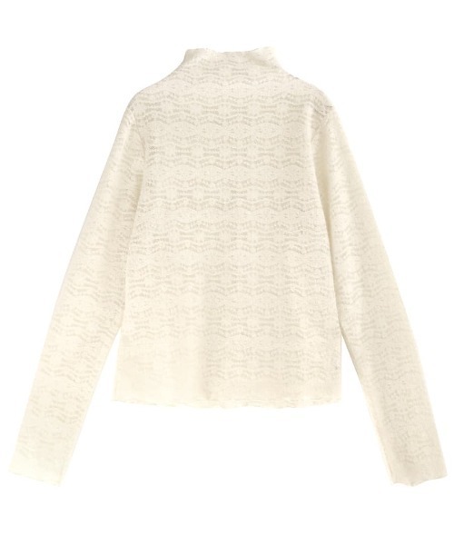 zootie(ズーティー)の「刺繍起毛レース メロウハイネックトップス(Tシャツ/カットソー・レディース・ブラック/オフホワイト・M)」の3枚目の写真