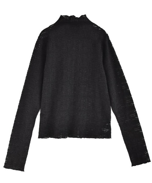 zootie(ズーティー)の「刺繍起毛レース メロウハイネックトップス(Tシャツ/カットソー・レディース・ブラック/オフホワイト・M)」の8枚目の写真