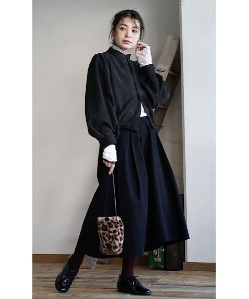 zootie(ズーティー)の「刺繍起毛レース メロウハイネックトップス(Tシャツ/カットソー・レディース・ブラック/オフホワイト・M)」の10枚目の写真