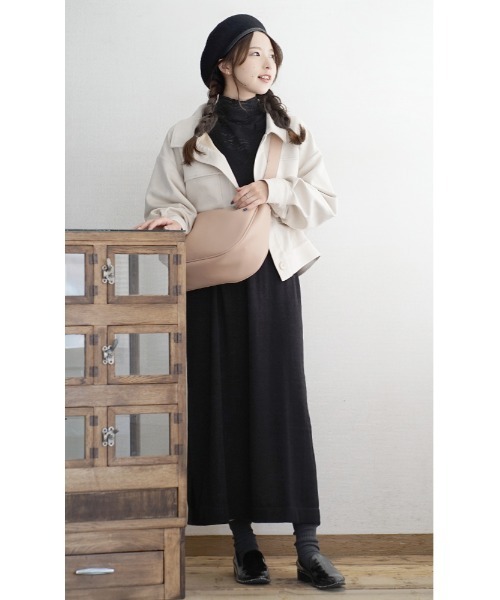 zootie(ズーティー)の「刺繍起毛レース メロウハイネックトップス(Tシャツ/カットソー・レディース・ブラック/オフホワイト・M)」の6枚目の写真