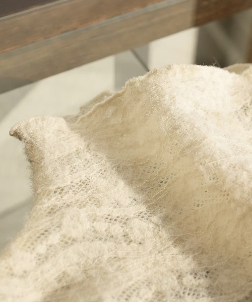 zootie(ズーティー)の「刺繍起毛レース メロウハイネックトップス(Tシャツ/カットソー・レディース・ブラック/オフホワイト・M)」の9枚目の写真