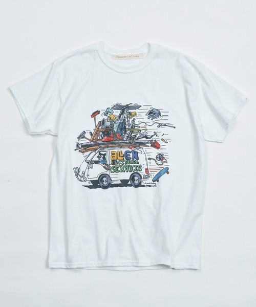 AlexanderLeeChang（アレキサンダーリーチャン）の「AlexanderLeeChang アレキサンダーリーチャン / ELECT T グラフィックプリントビッグシルエットTシャツ / AC012207（Tシャツ/カットソー・メンズ・ホワイト/ライム/チャコール・2/4/3）」の4枚目の写真