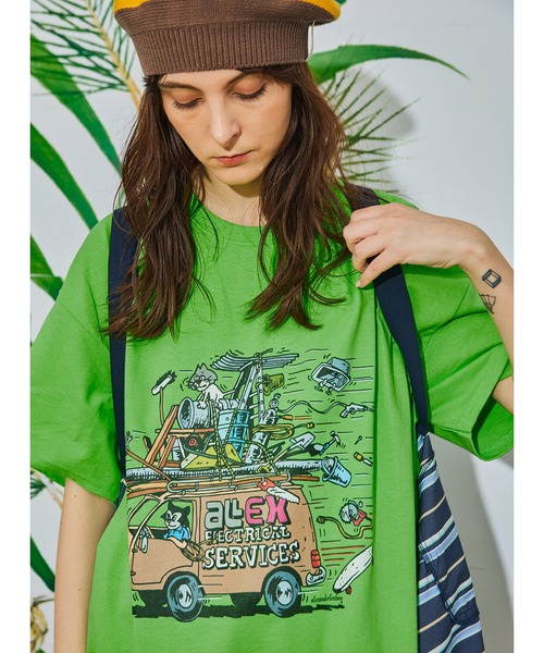 AlexanderLeeChang（アレキサンダーリーチャン）の「AlexanderLeeChang アレキサンダーリーチャン / ELECT T グラフィックプリントビッグシルエットTシャツ / AC012207（Tシャツ/カットソー・メンズ・ホワイト/ライム/チャコール・2/4/3）」の10枚目の写真