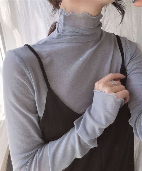 MAISON BREEZE（メゾンブリーズ）の「【MAISON BREEZE】ボトルネックシアーカットソー KNF（Tシャツ/カットソー・レディース・ホワイト/ブラック/グレー/アイボリー・FREE）」の4枚目の写真