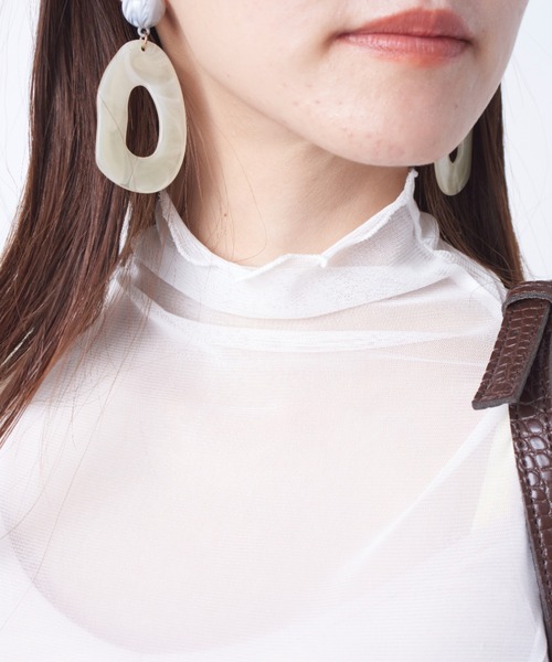 MAISON BREEZE（メゾンブリーズ）の「【MAISON BREEZE】ボトルネックシアーカットソー KNF（Tシャツ/カットソー・レディース・ホワイト/ブラック/グレー/アイボリー・FREE）」の12枚目の写真