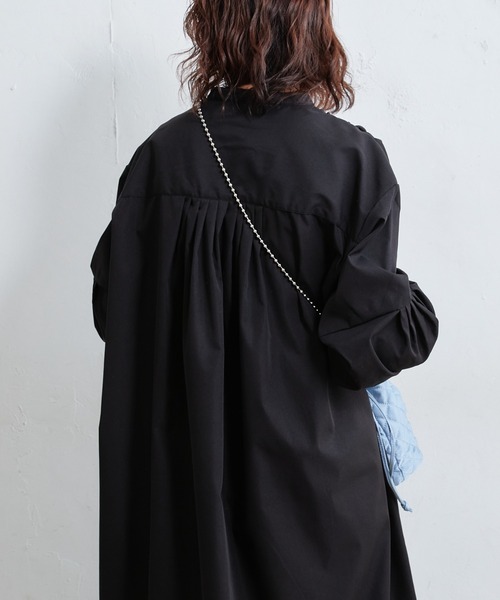【ZOZOTOWN限定】バンドカラー高密度ブロードギャザーワンピース
