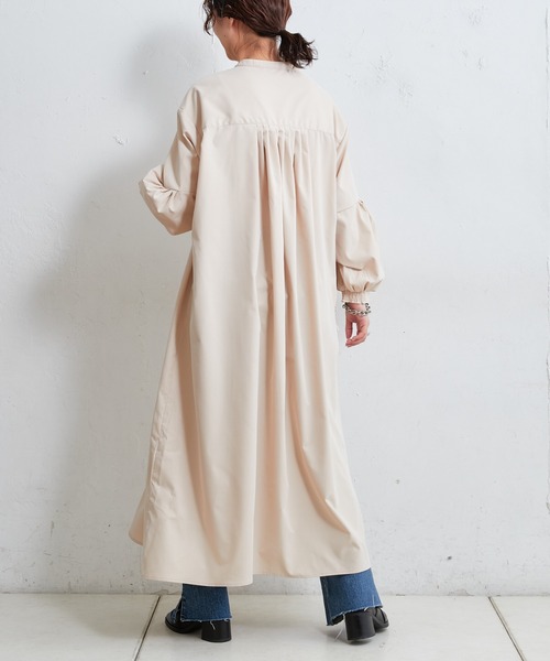 【ZOZOTOWN限定】バンドカラー高密度ブロードギャザーワンピース