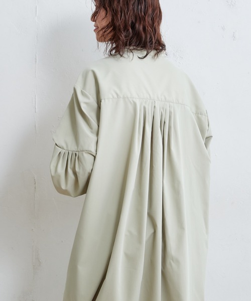 【ZOZOTOWN限定】バンドカラー高密度ブロードギャザーワンピース