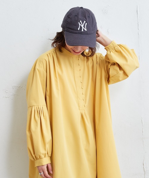【ZOZOTOWN限定】バンドカラー高密度ブロードギャザーワンピース