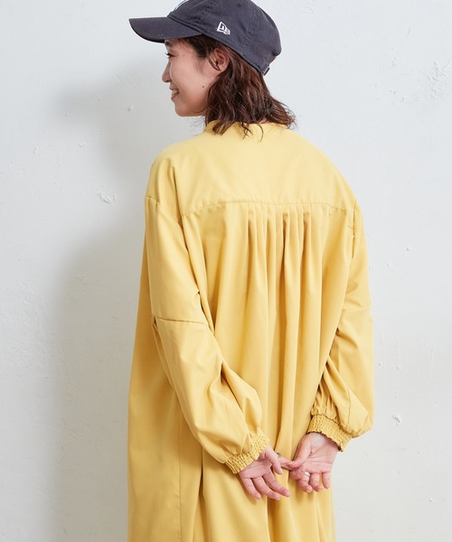 【ZOZOTOWN限定】バンドカラー高密度ブロードギャザーワンピース