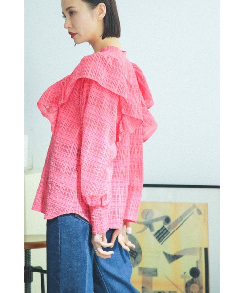 ROSE BUD(ローズバッド)の「チェックフリルブラウス(シャツ/ブラウス・レディース・ホワイト系その他/ピンク/ブラック・ONE SIZE)」の7枚目の写真