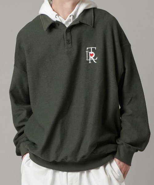 SPINNS（スピンズ）の「【ゆったりシルエット】インサイドアウト TLR刺繍ロゴカラーポロシャツ（ポロシャツ・メンズ・ブラック/サックスブルー/イエロー/グリーン・ONESIZE）」の3枚目の写真