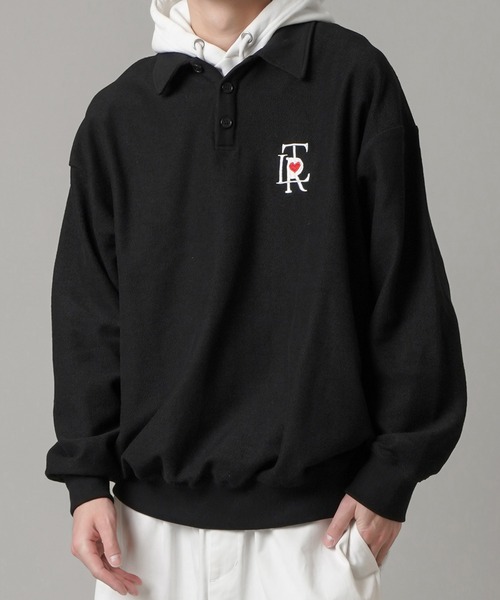 SPINNS（スピンズ）の「【ゆったりシルエット】インサイドアウト TLR刺繍ロゴカラーポロシャツ（ポロシャツ・メンズ・ブラック/サックスブルー/イエロー/グリーン・ONESIZE）」の2枚目の写真