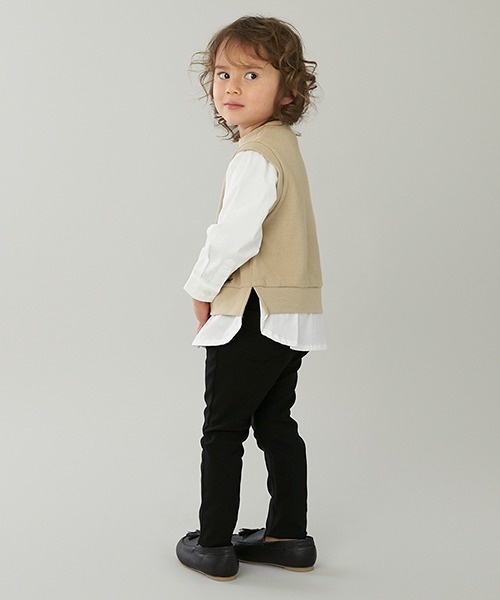 petit main(プティマイン)の「ストレッチストレートパンツ(チノパンツ・キッズ・ブラック/ベージュ/アイボリー・80cm/90cm/110cm/100cm/120cm/130cm)」の4枚目の写真