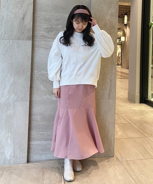 one after another NICE CLAUP（ワンアフターアナザーナイスクラップ）の「ビックシルエットロゴ刺繍スウェット（スウェット・レディース・ネイビー/オフホワイト/ブルー/オートミール・FREE）」の17枚目の写真