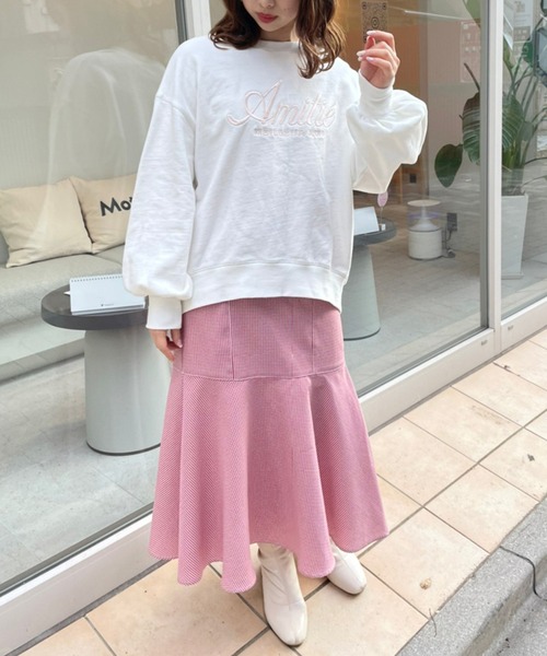 one after another NICE CLAUP（ワンアフターアナザーナイスクラップ）の「ビックシルエットロゴ刺繍スウェット（スウェット・レディース・ネイビー/オフホワイト/ブルー/オートミール・FREE）」の11枚目の写真