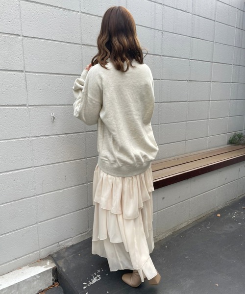 one after another NICE CLAUP（ワンアフターアナザーナイスクラップ）の「ビックシルエットロゴ刺繍スウェット（スウェット・レディース・ネイビー/オフホワイト/ブルー/オートミール・FREE）」の21枚目の写真