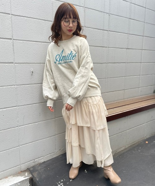 one after another NICE CLAUP（ワンアフターアナザーナイスクラップ）の「ビックシルエットロゴ刺繍スウェット（スウェット・レディース・ネイビー/オフホワイト/ブルー/オートミール・FREE）」の22枚目の写真