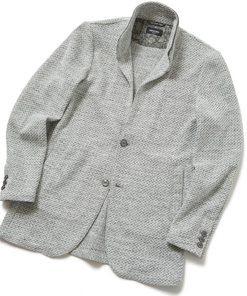 MEN'S BIGI（メンズビギ）の「ムリネジャガードスタンドカラージャケット（ブルゾン・メンズ・グレー/ブルー・02/04/01/03）」の2枚目の写真