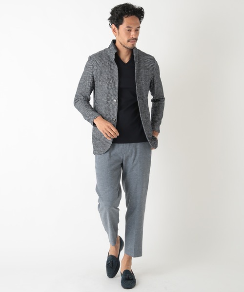 MEN'S BIGI（メンズビギ）の「ムリネジャガードスタンドカラージャケット（ブルゾン・メンズ・グレー/ブルー・02/04/01/03）」の8枚目の写真