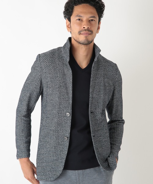 MEN'S BIGI（メンズビギ）の「ムリネジャガードスタンドカラージャケット（ブルゾン・メンズ・グレー/ブルー・02/04/01/03）」の4枚目の写真