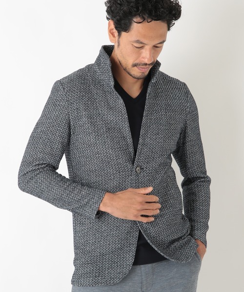 MEN'S BIGI（メンズビギ）の「ムリネジャガードスタンドカラージャケット（ブルゾン・メンズ・グレー/ブルー・02/04/01/03）」の6枚目の写真