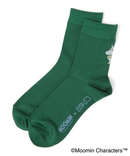 studio CLIP（スタディオクリップ）の「ポイントジャガードソックス〔MOOMINコラボ〕（ソックス/靴下・レディース・ブルー/ピンク/グリーン・FREE）」の2枚目の写真