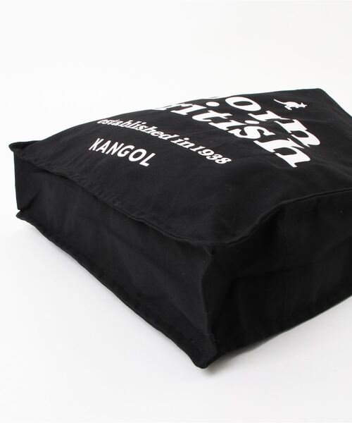 KANGOL（カンゴール）の「【KANGOL/カンゴール】 マチ付き キャンバス スクエア トートバッグ（トートバッグ・メンズ・ブラック/オフホワイト/ホワイト系その他/ブラック系その他・FREE）」の6枚目の写真
