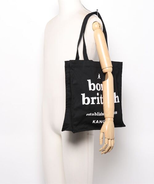 KANGOL（カンゴール）の「【KANGOL/カンゴール】 マチ付き キャンバス スクエア トートバッグ（トートバッグ・メンズ・ブラック/オフホワイト/ホワイト系その他/ブラック系その他・FREE）」の8枚目の写真