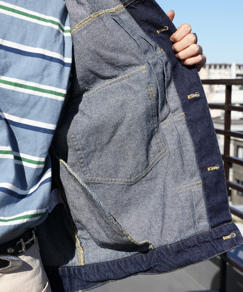 ８(eight)（エイト）の「デニムジャケット（デニムジャケット・メンズ・キナリ/ブラック/インディゴブルー/ブルー系その他/ワンウォッシュ・X-LARGE/MEDIUM/LARGE）」の6枚目の写真