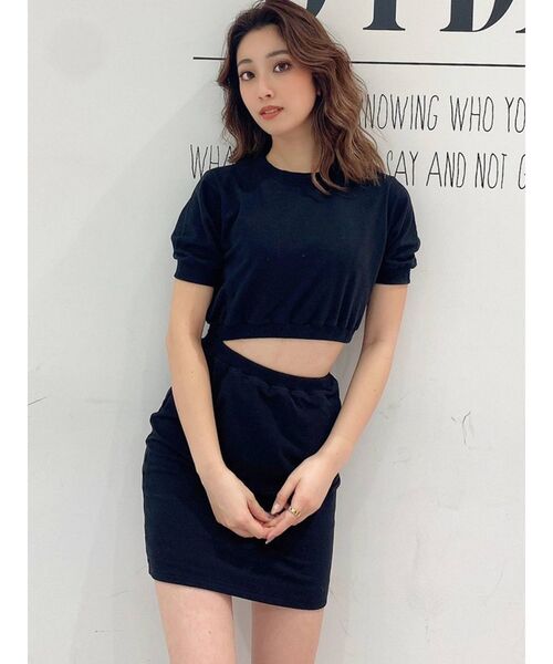 GYDA（ジェイダ）の「SIDE OPEN ハーフスリーブスウェットワンピース（ワンピース・レディース・ブラック/グレー/オフホワイト・FREE）」の17枚目の写真