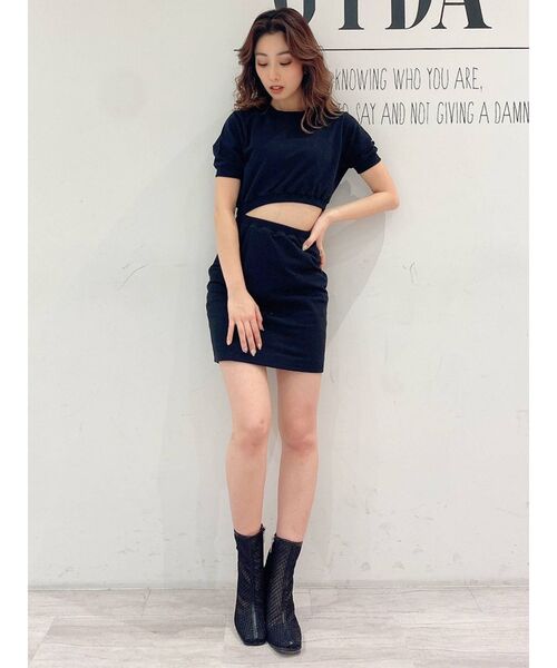 GYDA（ジェイダ）の「SIDE OPEN ハーフスリーブスウェットワンピース（ワンピース・レディース・ブラック/グレー/オフホワイト・FREE）」の16枚目の写真