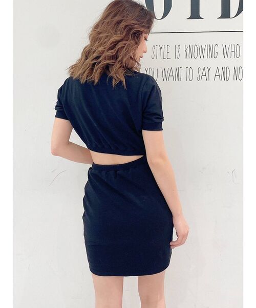 GYDA（ジェイダ）の「SIDE OPEN ハーフスリーブスウェットワンピース（ワンピース・レディース・ブラック/グレー/オフホワイト・FREE）」の15枚目の写真