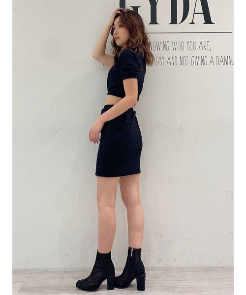 GYDA（ジェイダ）の「SIDE OPEN ハーフスリーブスウェットワンピース（ワンピース・レディース・ブラック/グレー/オフホワイト・FREE）」の13枚目の写真